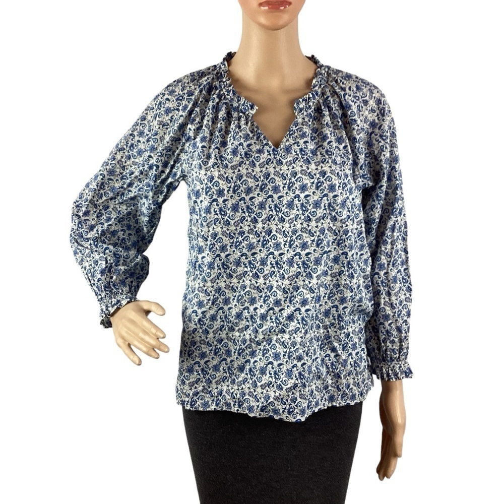 J.Crew Factory Printed Artist Top Size XS Blue Print
